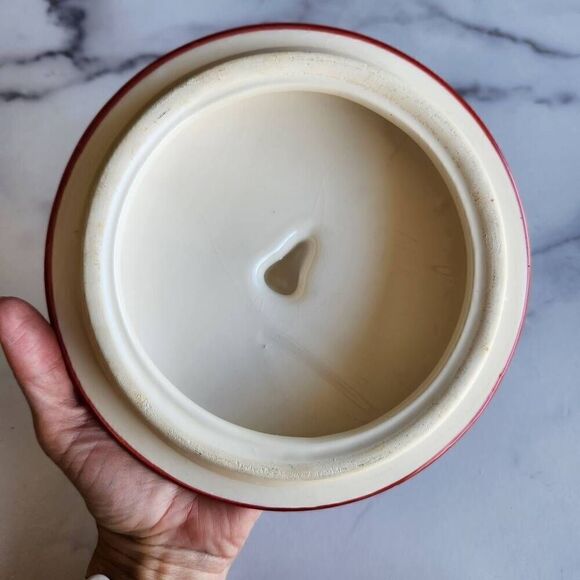 Cookie jar lids bundle of three ceramic pear grape clear etched glass butter lid - Picture 4 of 6